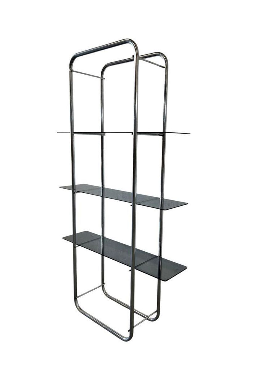 Vintage Staande Rek / Vitrine / Etagere In Chroom image 5