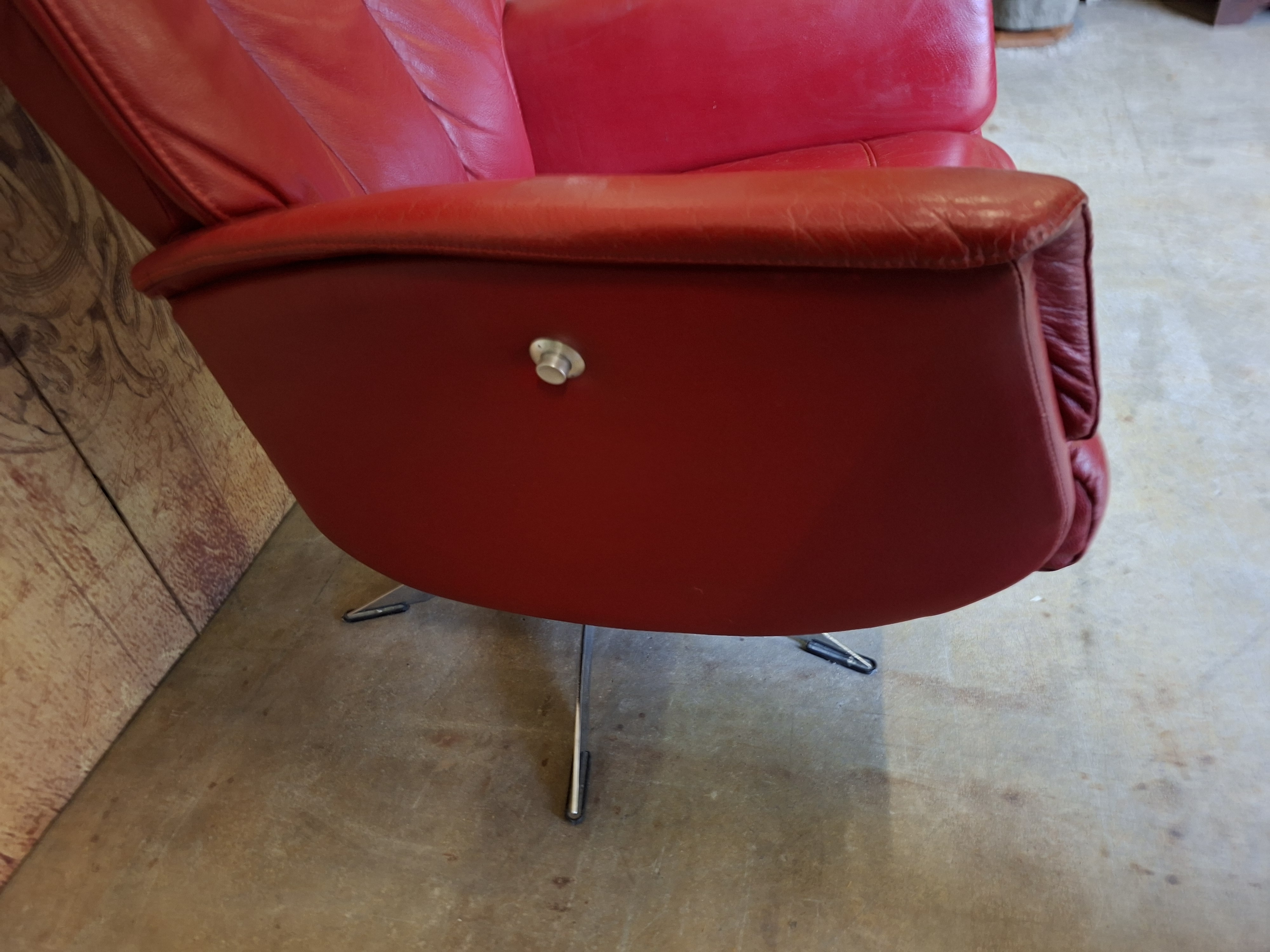 Rood Lederen Relexfauteuil image 6
