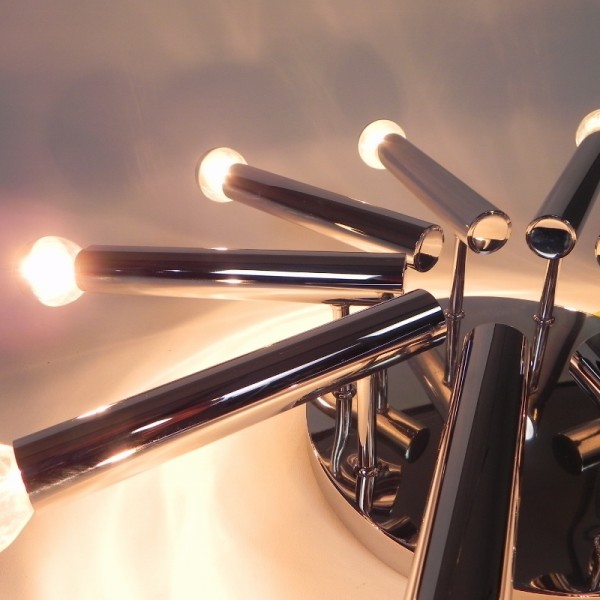 Verchroomde Sciolari Plafondlamp Met 10 Lichtpunten, Boulanger, Jaren 60 image 12
