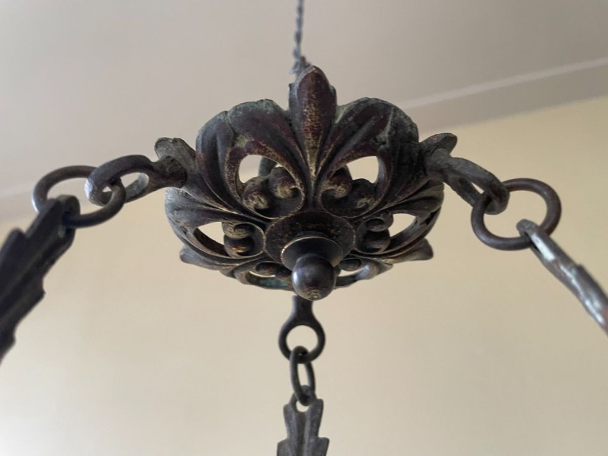 Oogstlamp Kerklamp Hanglamp Voor Kaarsen Frans Antiek image 2