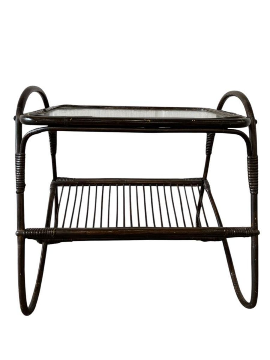 Vintage Rotan Bijzettafel / Sidetable / Plantentafel image 2