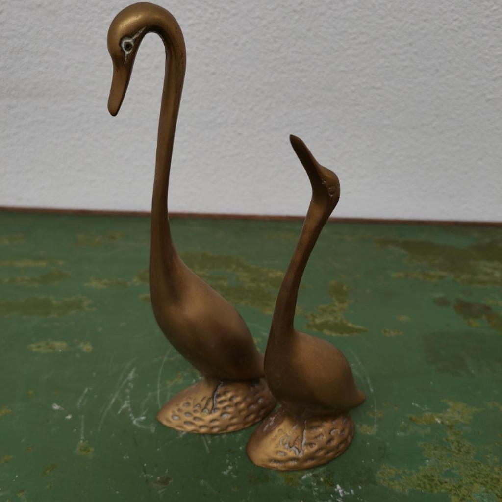 Vintage Messing Beeld Zwanen Of Ganzen, Rosenthal Netter image 3