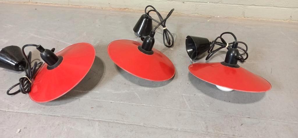 Set Van 3 Rode Hanglampen, Gnosjö Konstsmide, Zweden image 12