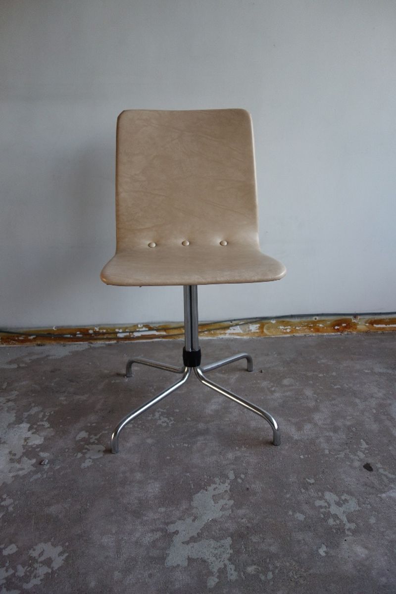 Vintage Brabantia Stoel / Stool / Chair Voor Eetkamer Of Keuken In Beige Kunstleder (skai) image 19