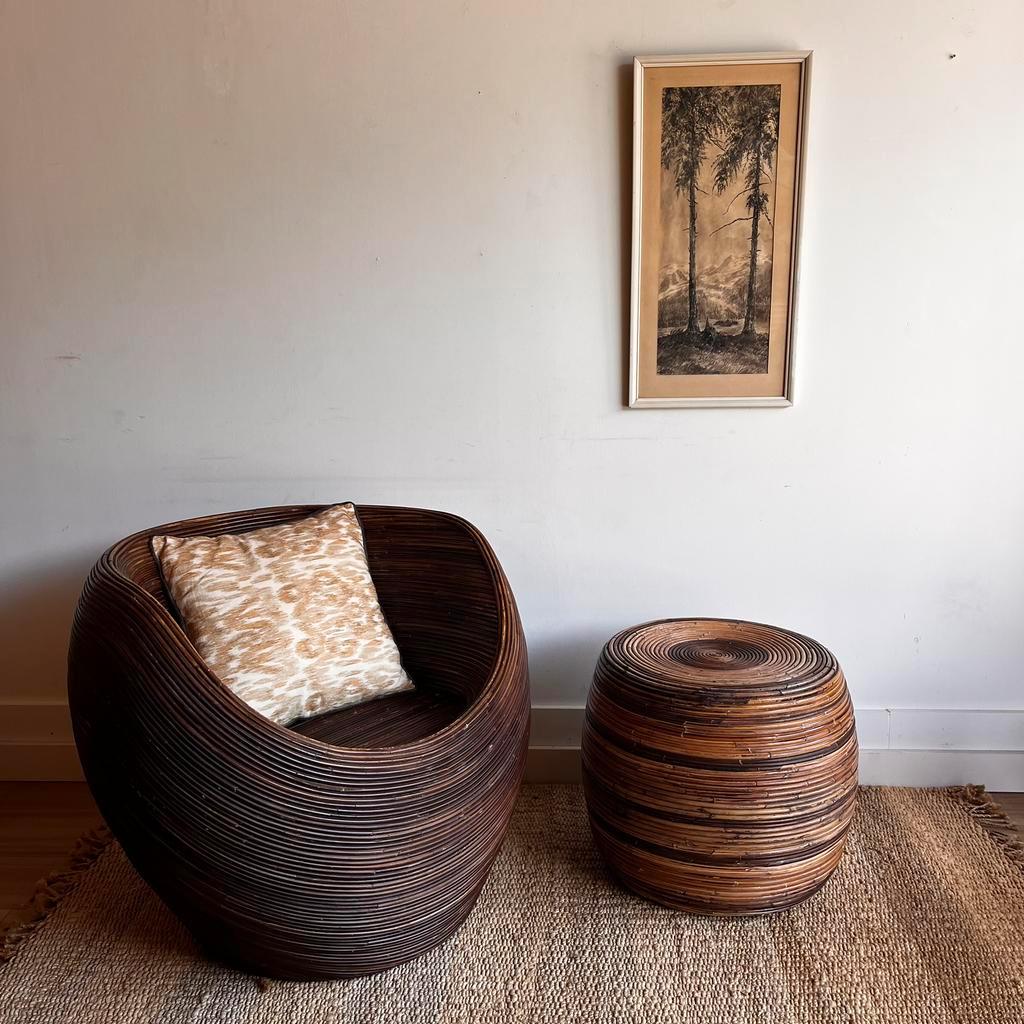 Gabriella Crespi Rotan Fauteuil Mid Century Vintage image 9
