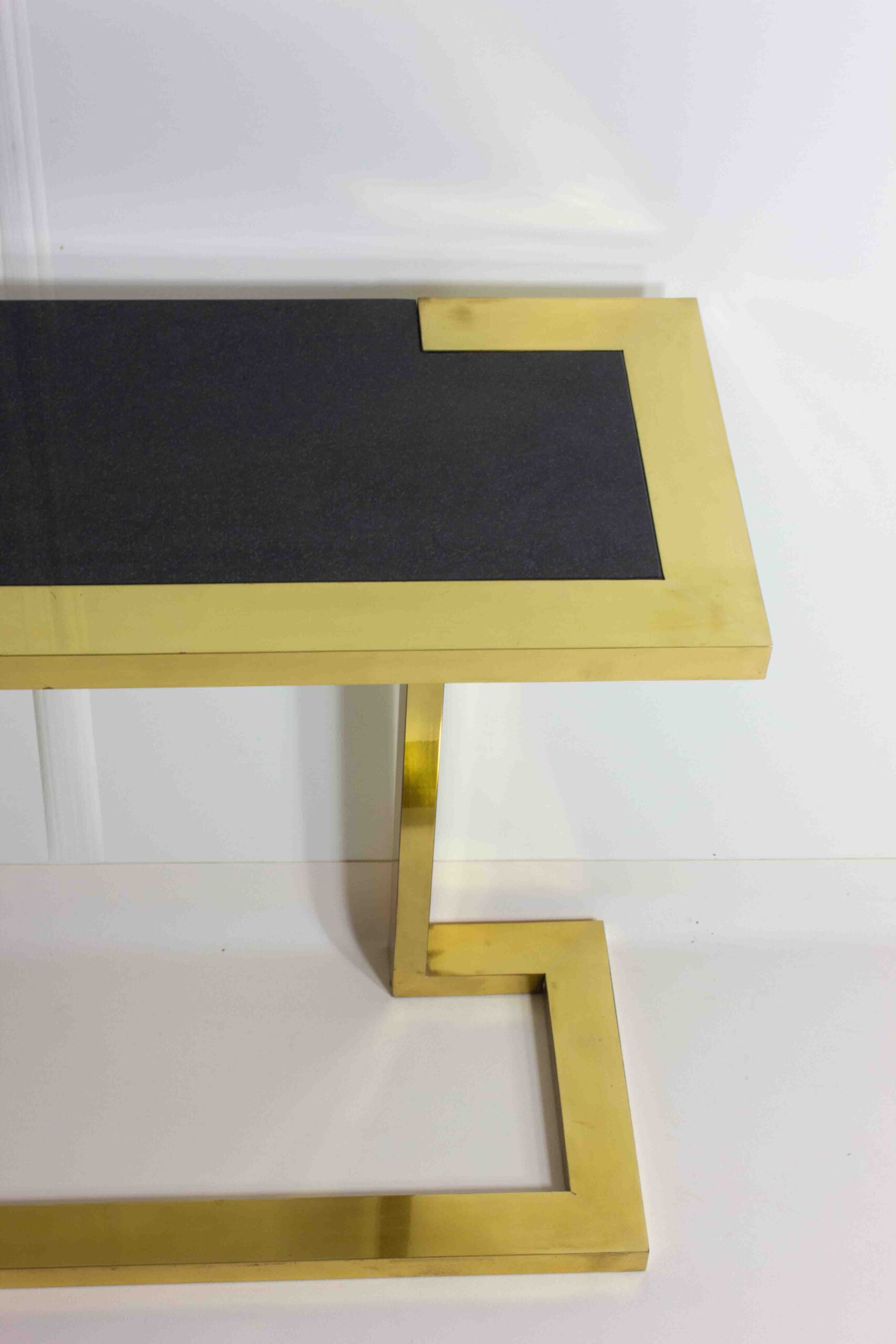 Vintage Regency Messing Console Met Blauwe Graniet, Italië 1970 image 10