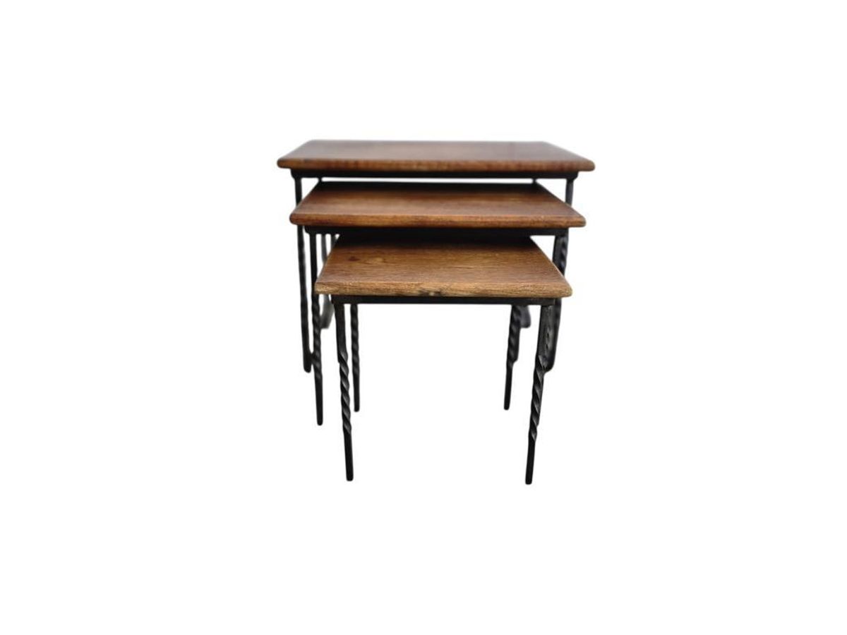 Set Van 3 Vintage Nesting Tables / Bijzettafeltjes image 4