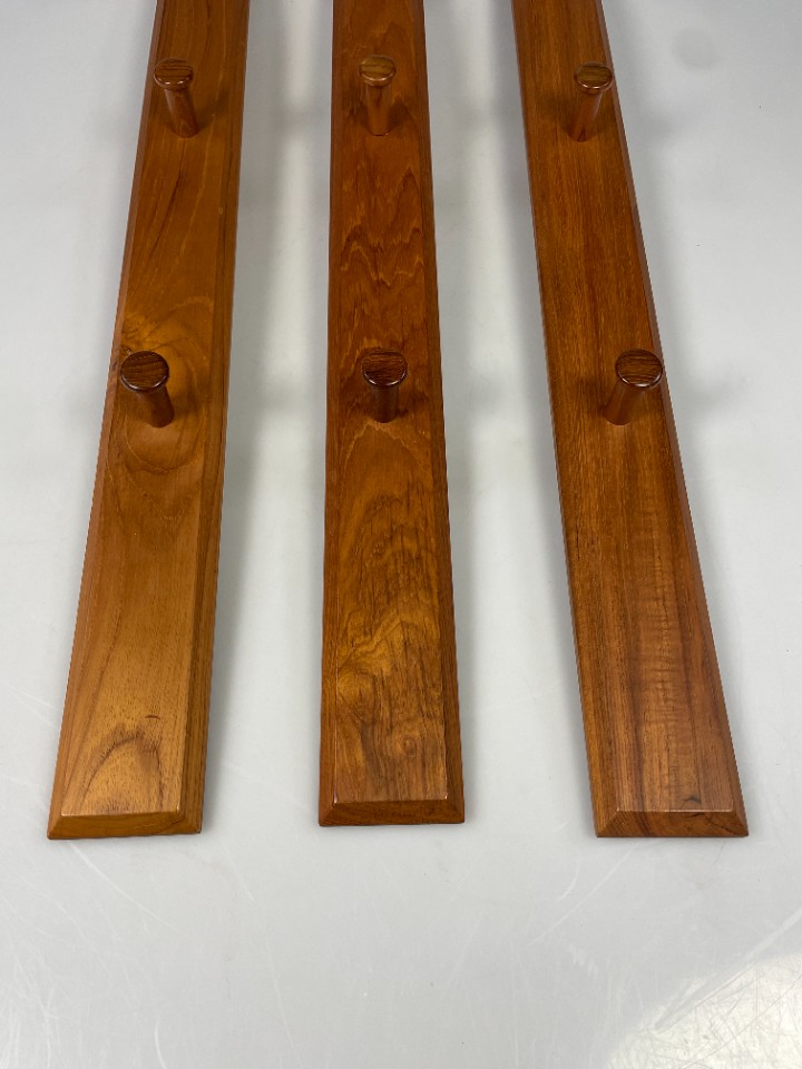 Vintage Teakhouten Wandkapstok Met Hangers, Aksel Kjersgaard Voor Odder Mobler, Denemarken 1960's image 10