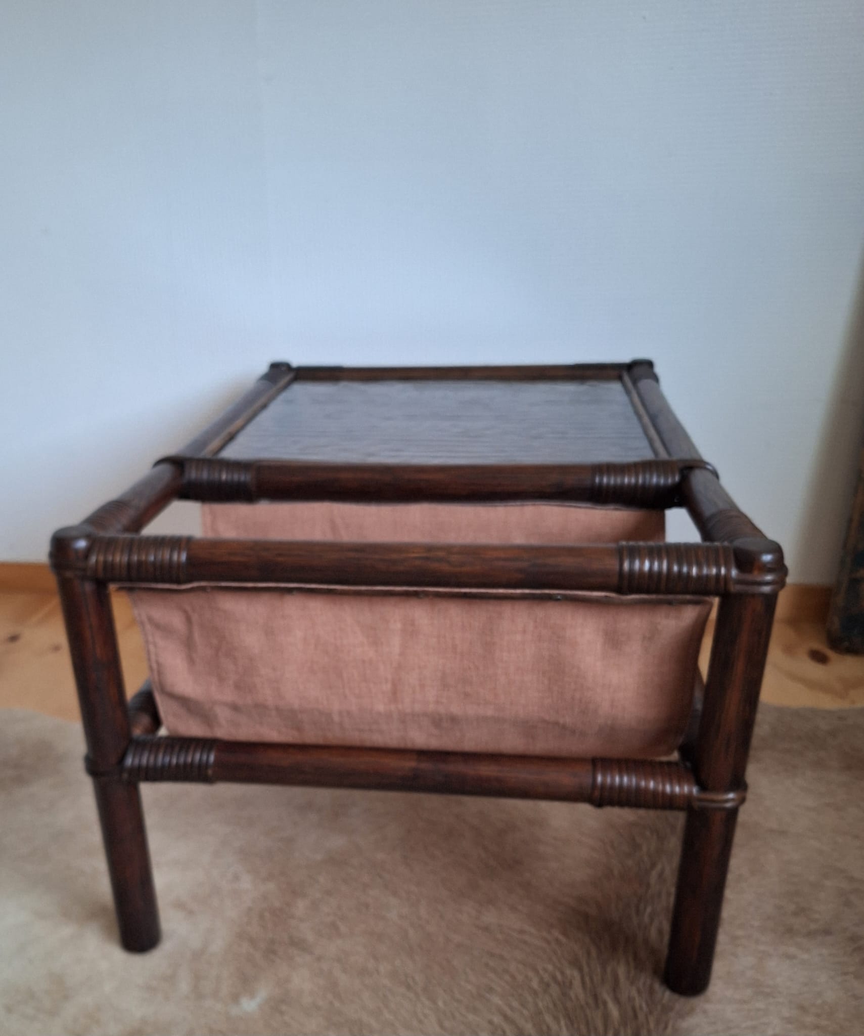 Vintage Rotan Salontafel Met Glasplaat En Lectuurbak image 13