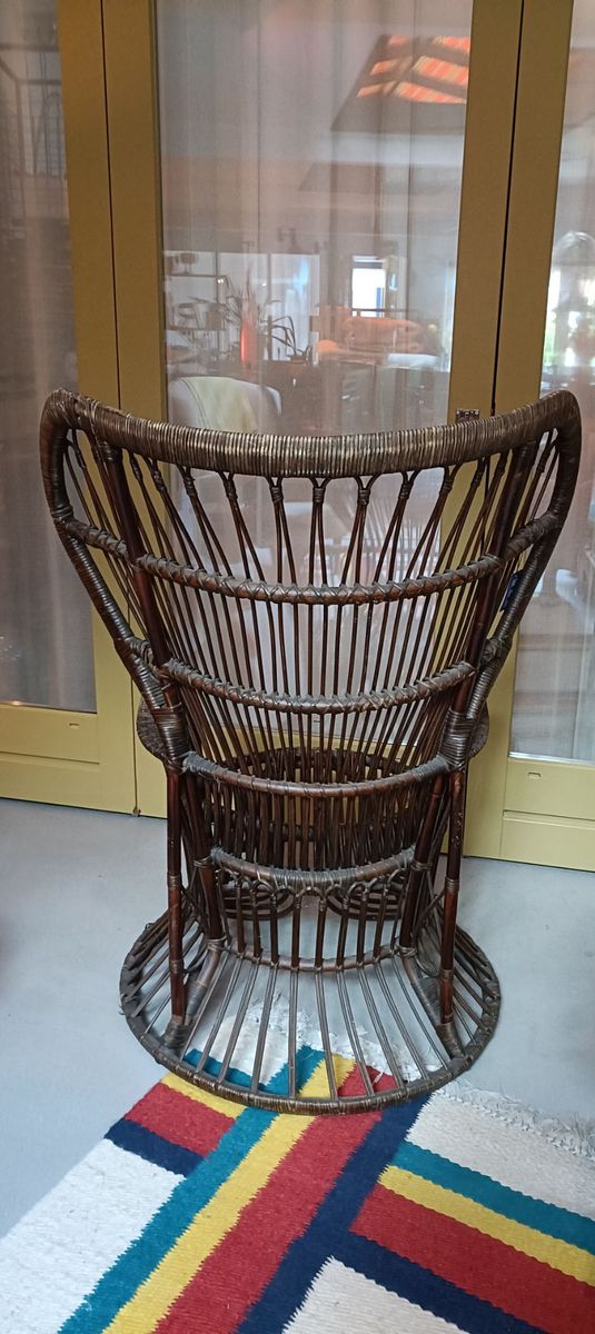 Rohé Noordwolde Rattan Peacock Chair (gio Ponti Style) Rotan Fauteuil Vintage image 2