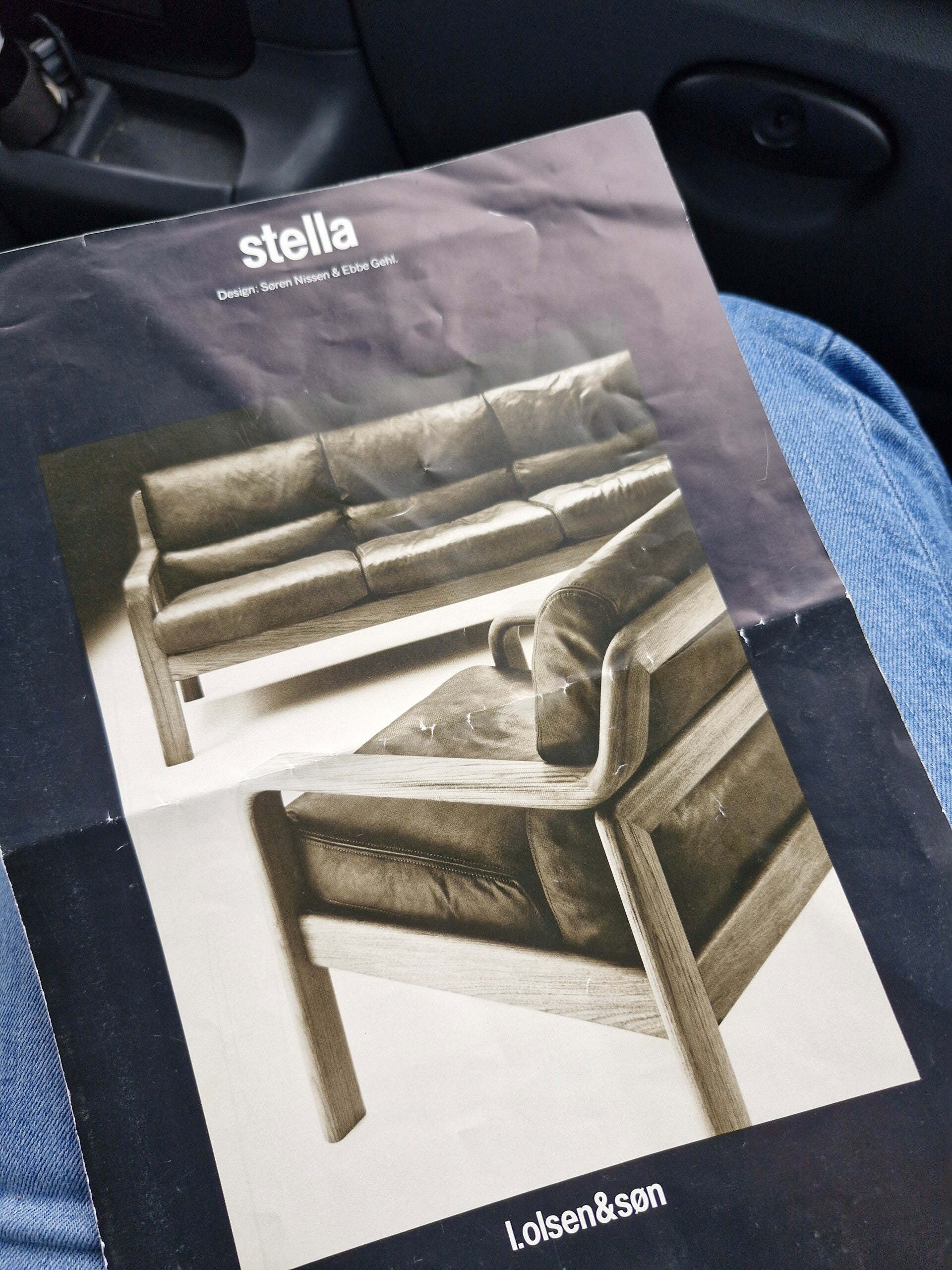 Vintage Deens Design Driezits Bank L. Olson & Son image 13