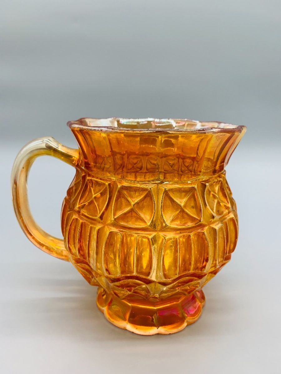 Franse Carnaval Iriserend Glas Waterkan En Glas Oranje image 14