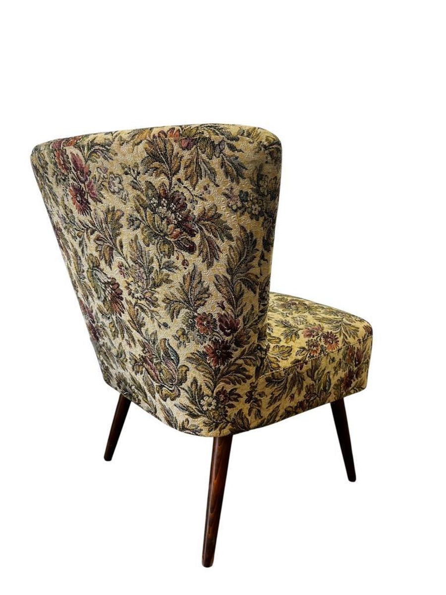 Vintage Gebloemde Cocktailstoel / Fauteuil / Eenzit image 4