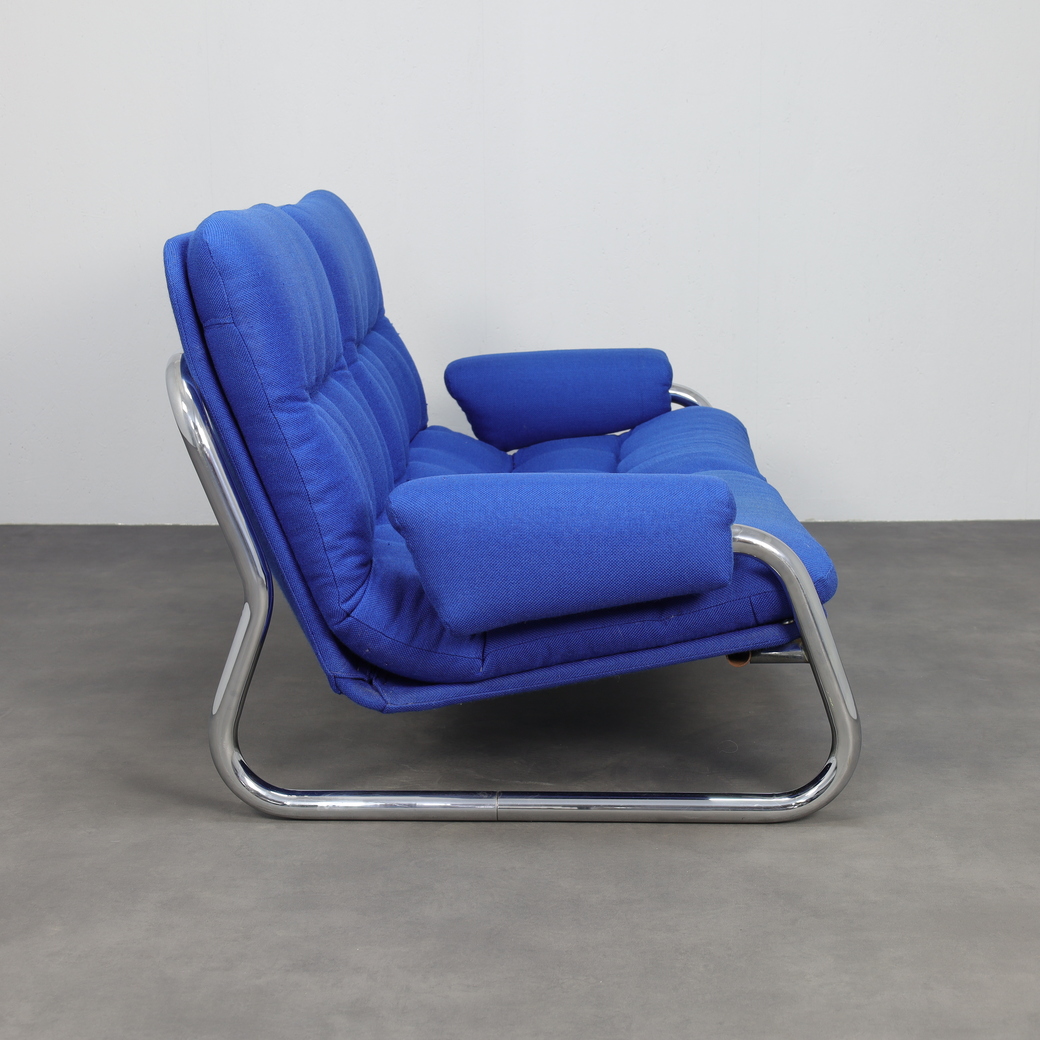 Chrome Tubular Frame Two-seater Sofa, 1970s image 4