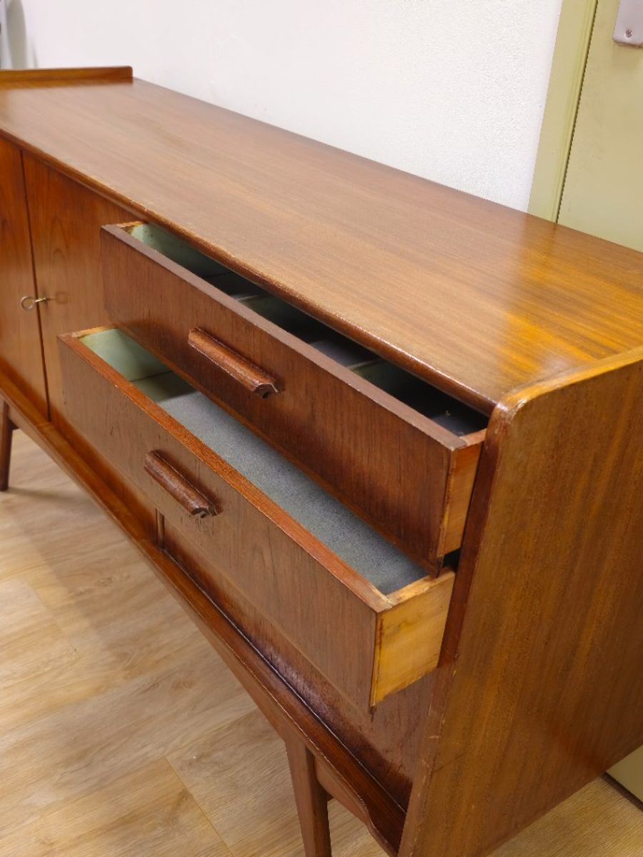 Vintage Teak Fineer Dressoir Lowboard Kast Kastje image 10