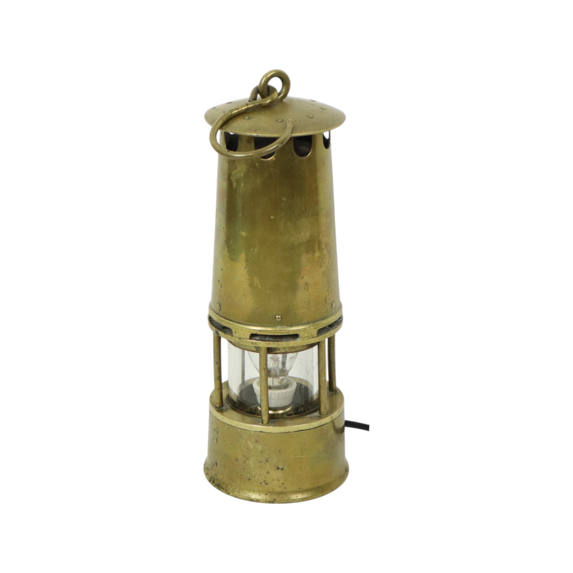 Oude Messing Mijnwerkerslamp Memorabilia Mijn 26cm image 13