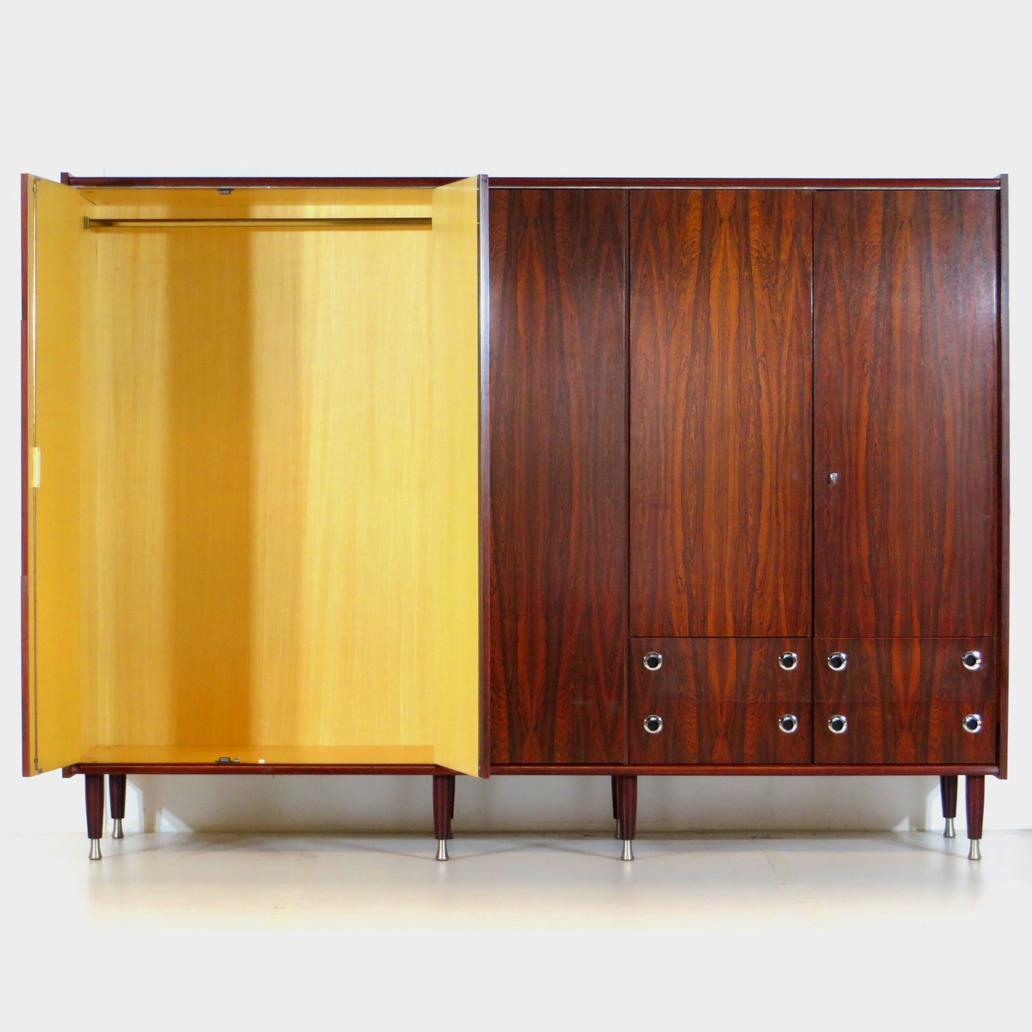 Grote Vintage 5-deurs Mid Century Design Kledingkast, 1960s image 3