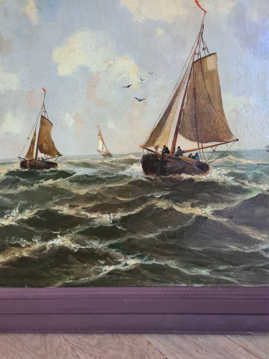Zeegezicht - Schilderij Met Zeilboten - Van Dijk image 7