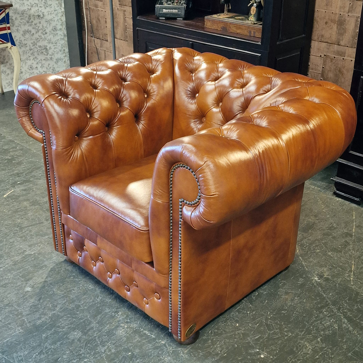 Chesterfield First Class Fauteuil - Cloudy Brown Old image 4