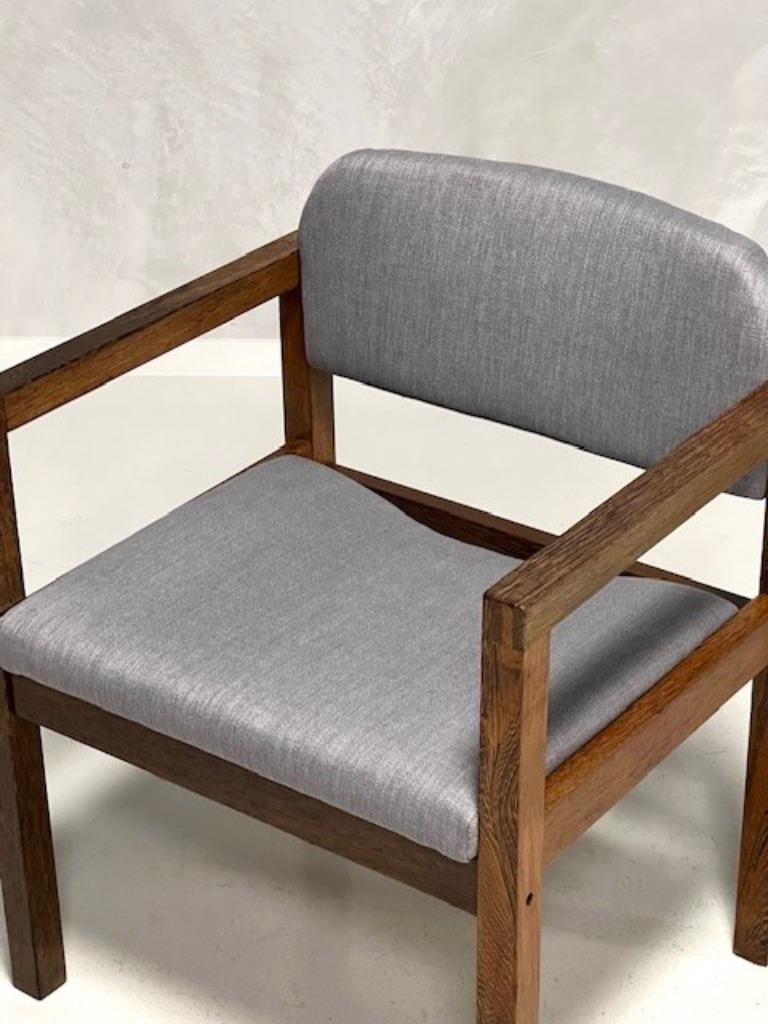 Jaren 60 Wengé Fauteuil Nederlands Design Armstoel Grijs image 5
