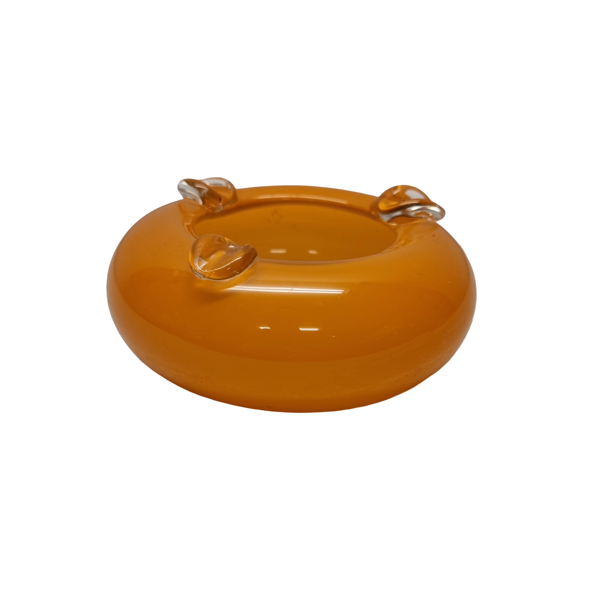 Vintage Oranje Glazen Asbak image 3