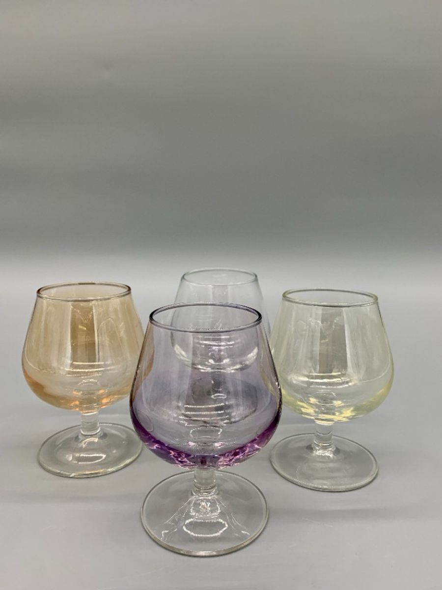Set Cognac Glazen Gekleurd Parelmoer Glans 4 Stuks image 3