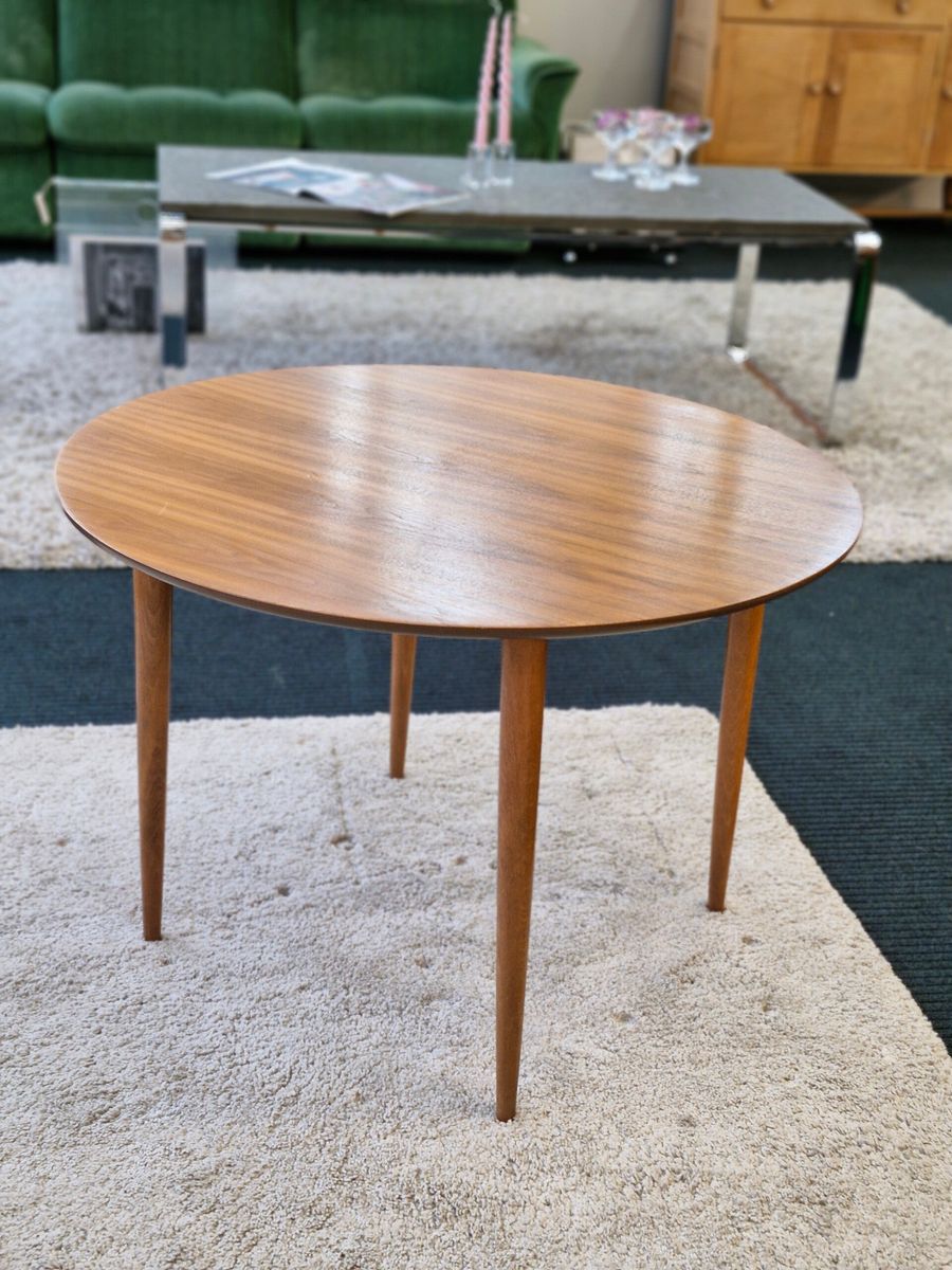 Vintage Coffee Table Rond Notenhout Opal Design image 3