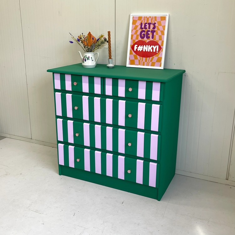 Restyle Streep Ladekast/commode & Nieuwe Knop Handmade image 3
