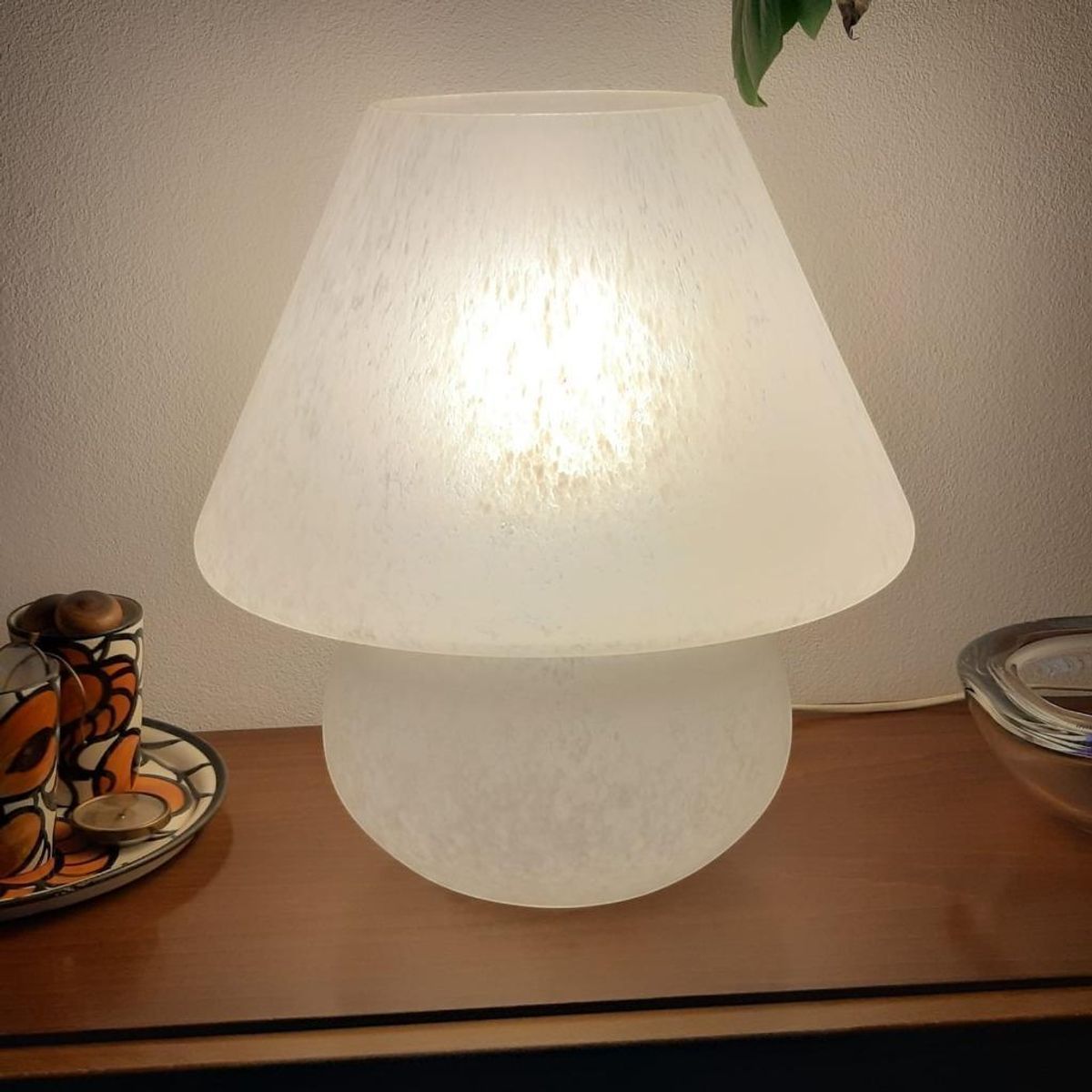 Vintage Design Glazen Tafellamp Glashütte Limburg, H38d36cm image 6