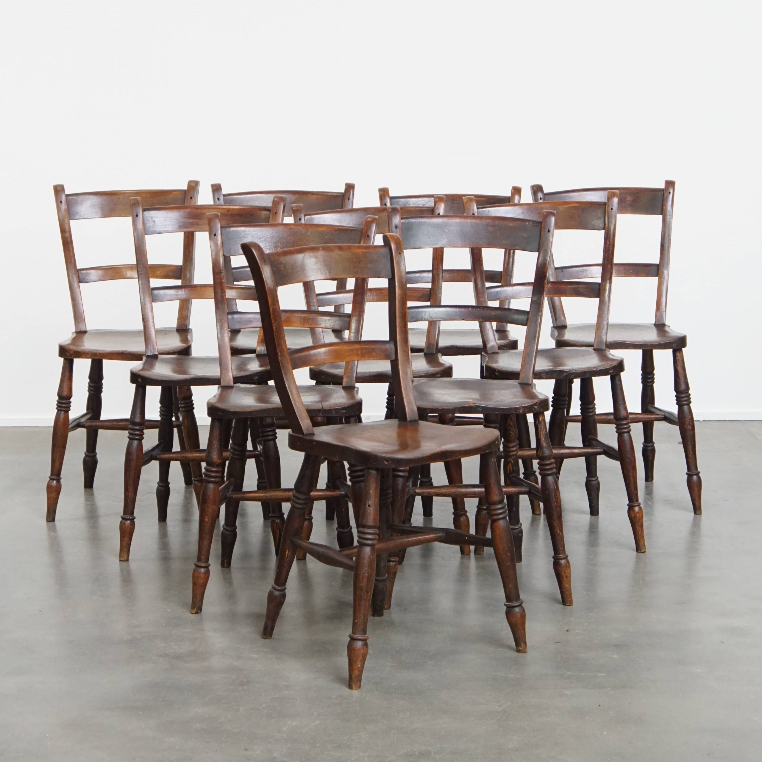 Tijdloze Elegante Set Van 10 Antieke Engelse Oxford Eetkamer/ Keuken Stoelen image 2