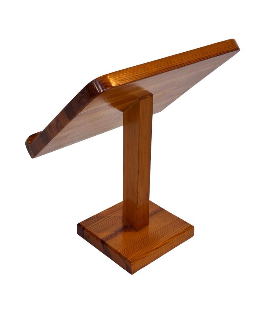 Vintage Grenenhouten Boekenstandaard / Magazine Jaren 70 image 8