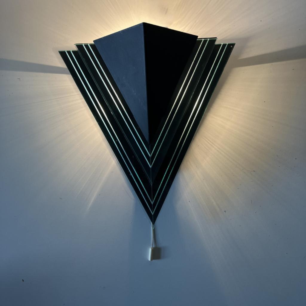 Vintage Driehoekige Wandlamp - Zwart -memphis Stijl 4x image 9
