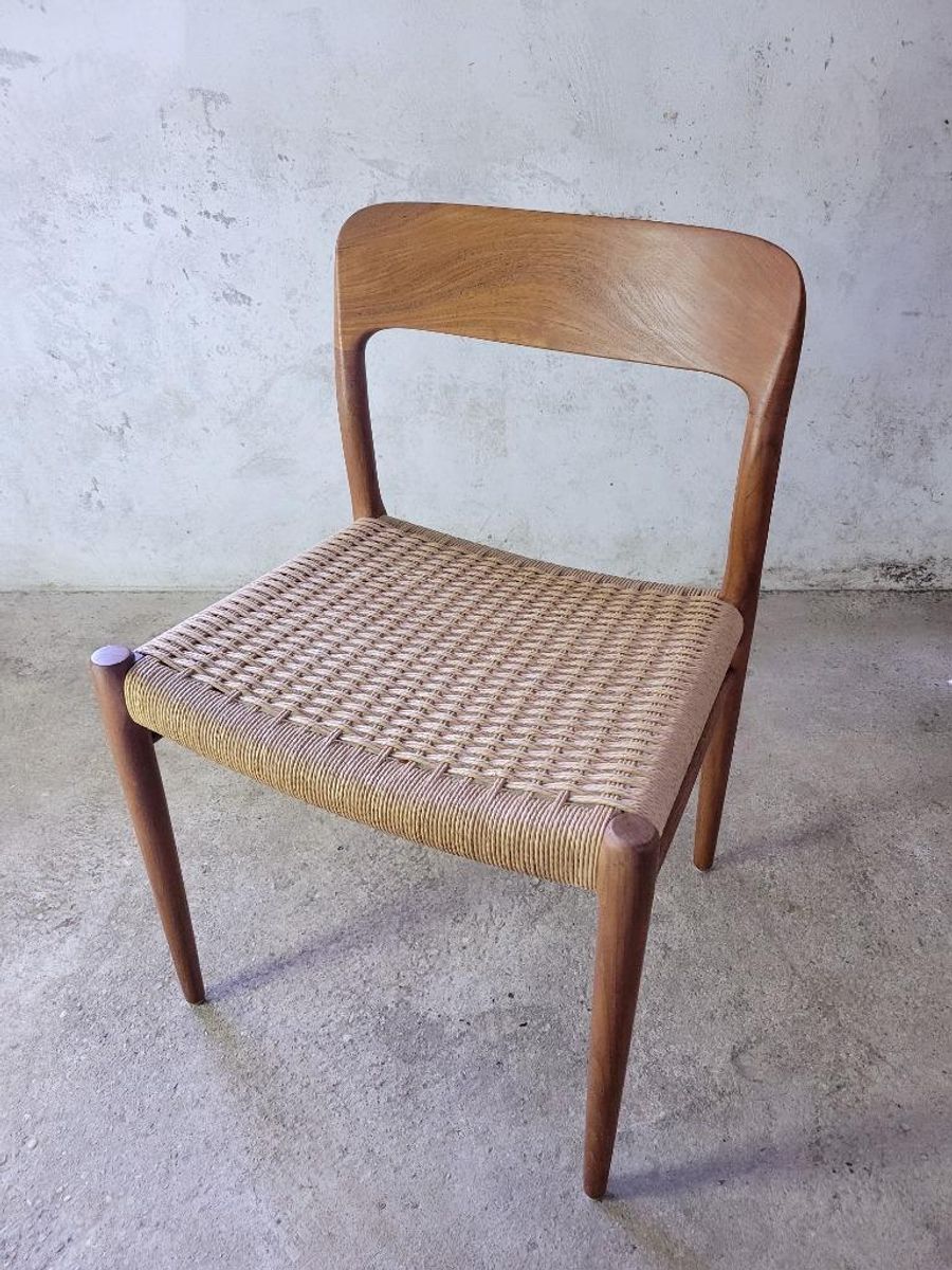 Set Van Zes Model 75 Stoelen In Teak Van N.o. Moller image 9