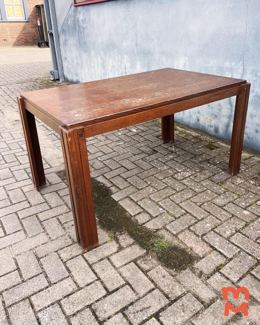 Brutalist Jaren 60 Eetkamerset (uitschuifbare Stafel + 4 Stoelen) image 19