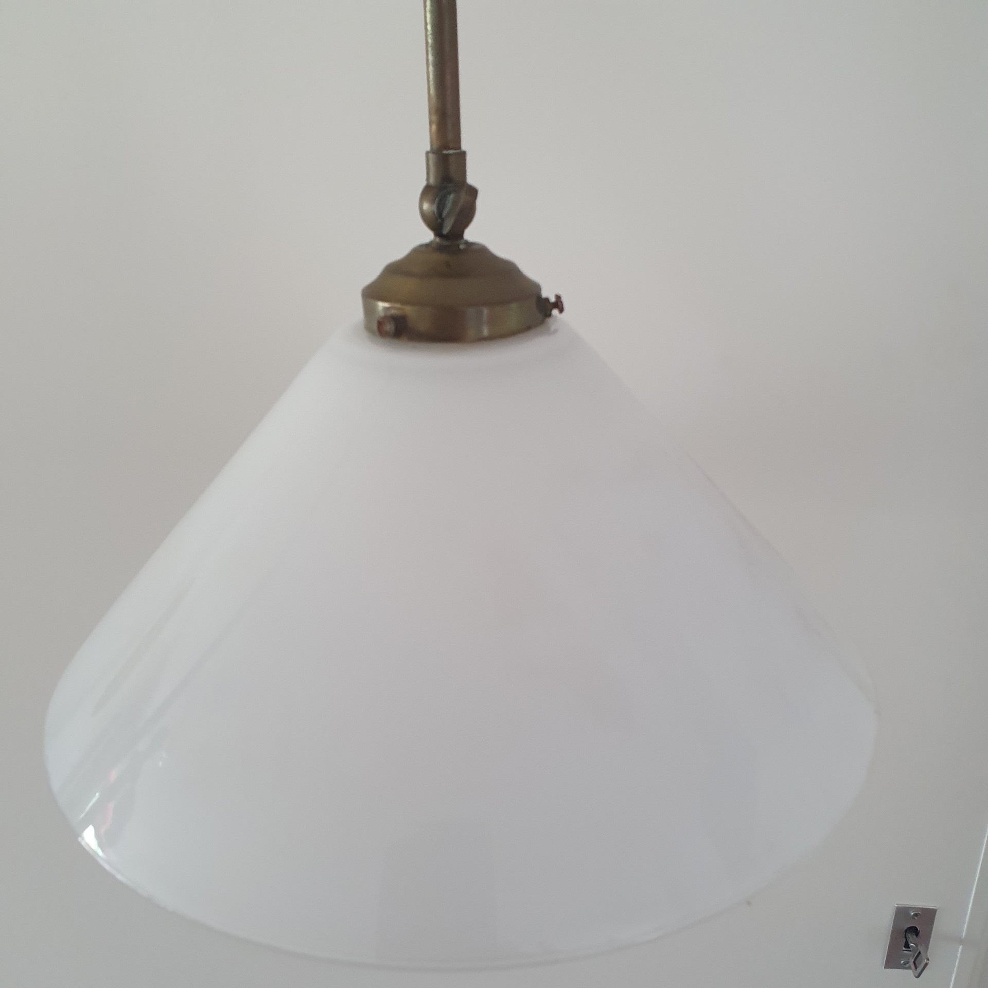 Vintage - Vloerlamp - Staande Lamp - Koper - Opaline Kap image 20