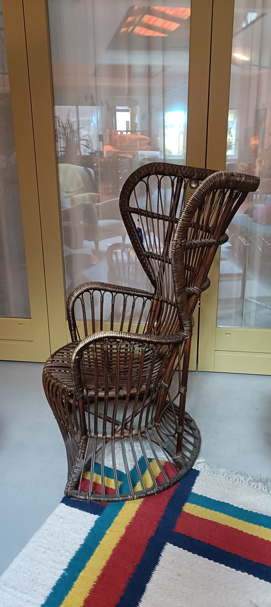 Rohé Noordwolde Rattan Peacock Chair (gio Ponti Style) Rotan Fauteuil Vintage image 3