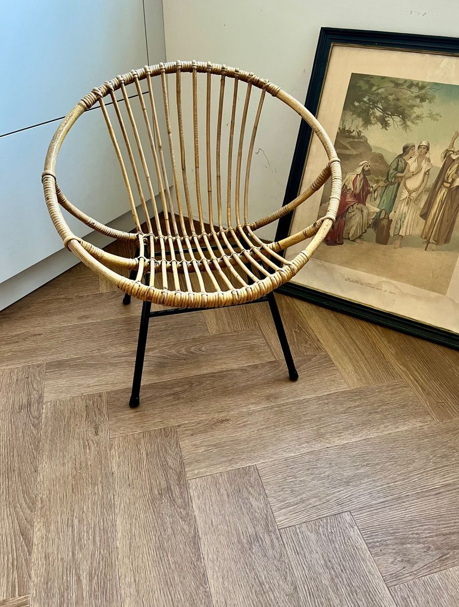 Rohé Noordwolde Rotan Bamboe Fauteuil 1960 image 13