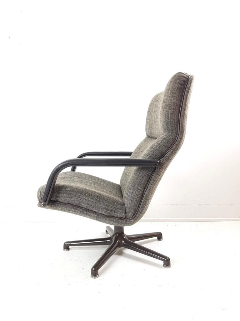 Artifort Draaifauteuil Grijs Bruin F154 Vintage Bureaustoel image 3