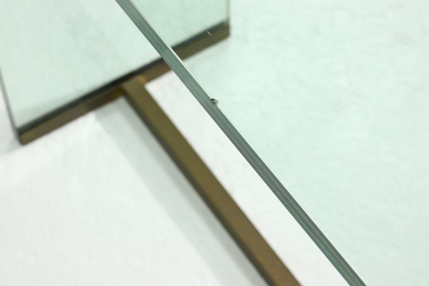 Peter Ghyczy Console Table Model T30 In Glass And Brass 1970S image 12
