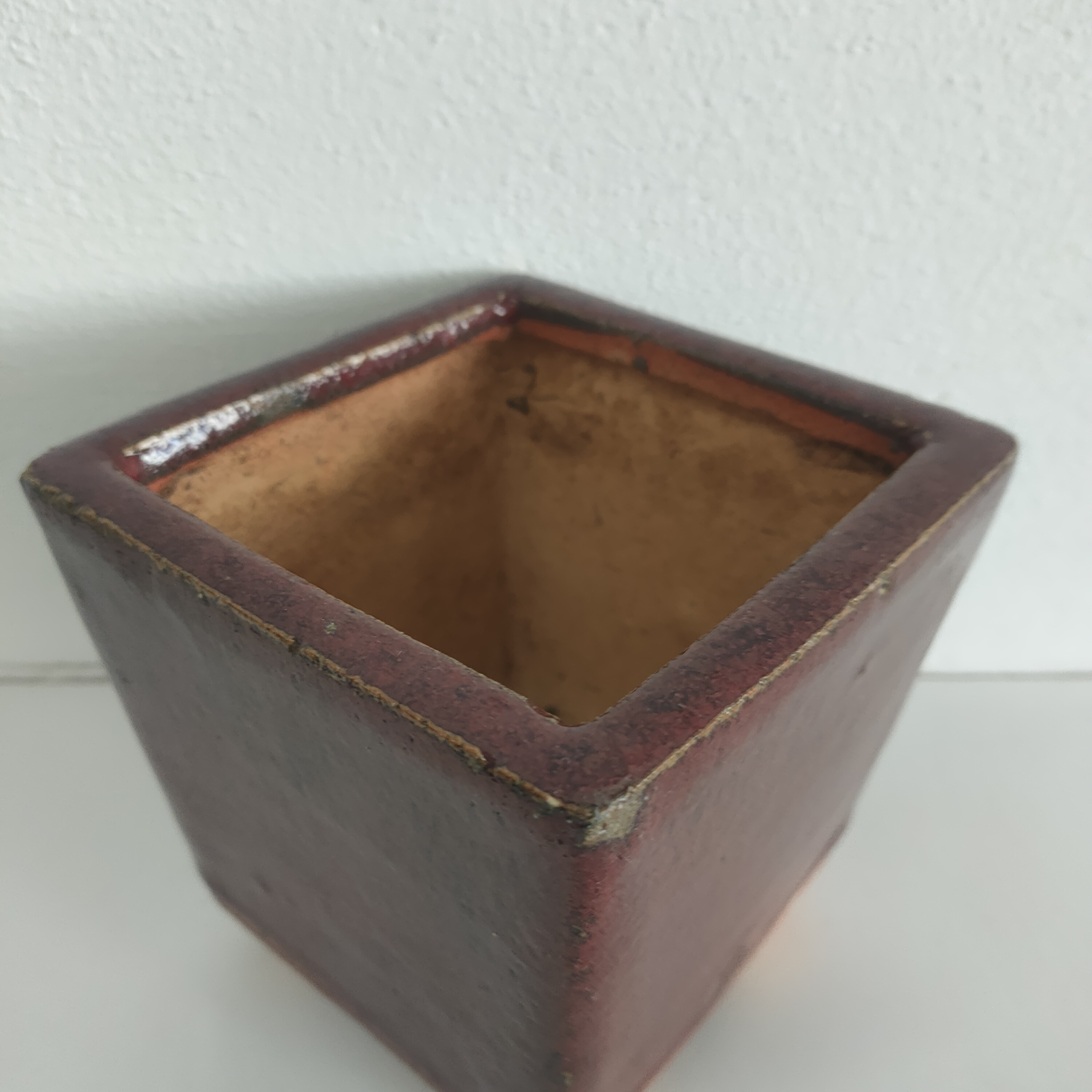 Set Vintage Bloempotten Keramiek Bordeauxrood image 11