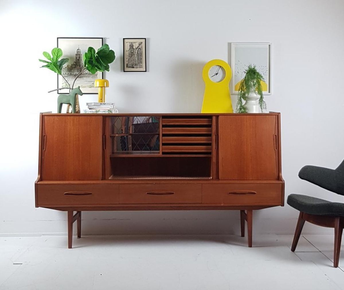 Vintage Deens Highboard | Drankenkast Buffetkast Teak Danish image 4
