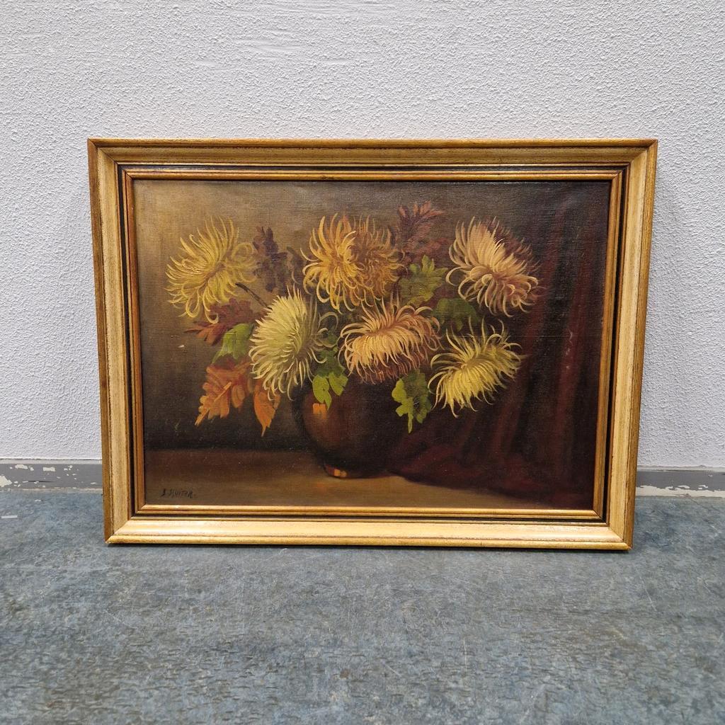 Olieverf Op Doek B Sluiter Schilderij Chrysanten Op Vaas image 11