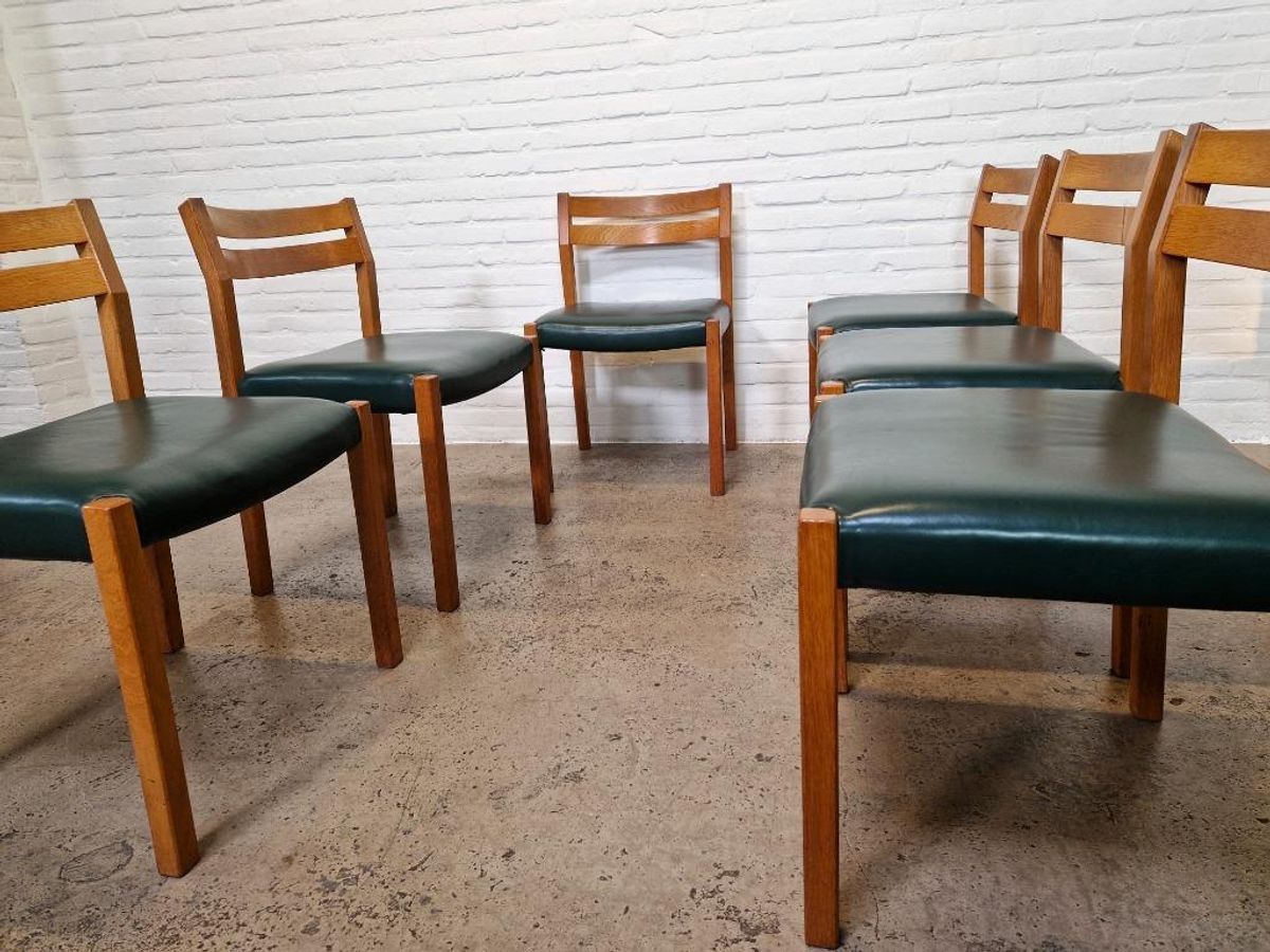 6 X Model 401 Eetkamerstoelen Van Jorgen Henrik Moller, Dene image 7
