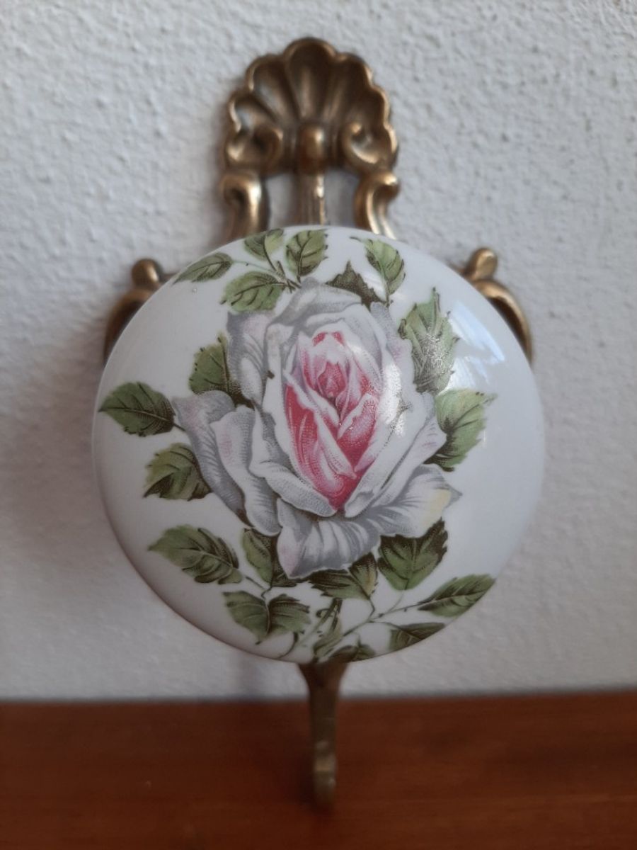 Vintage Italiaanse Haak Messing Met Porselijn image 9