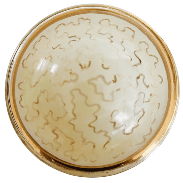 Art Deco Sieradendoosje Glas Goud Geel Patroon 1950’s image 3