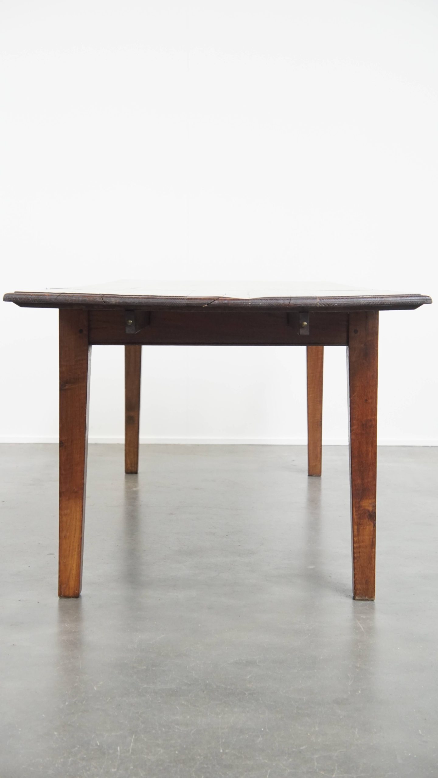 Unieke Antieke Eikenhouten Eettafel Uit Begin 1900 Met Aan Één Kant Een Uitklapbaar Blad image 7