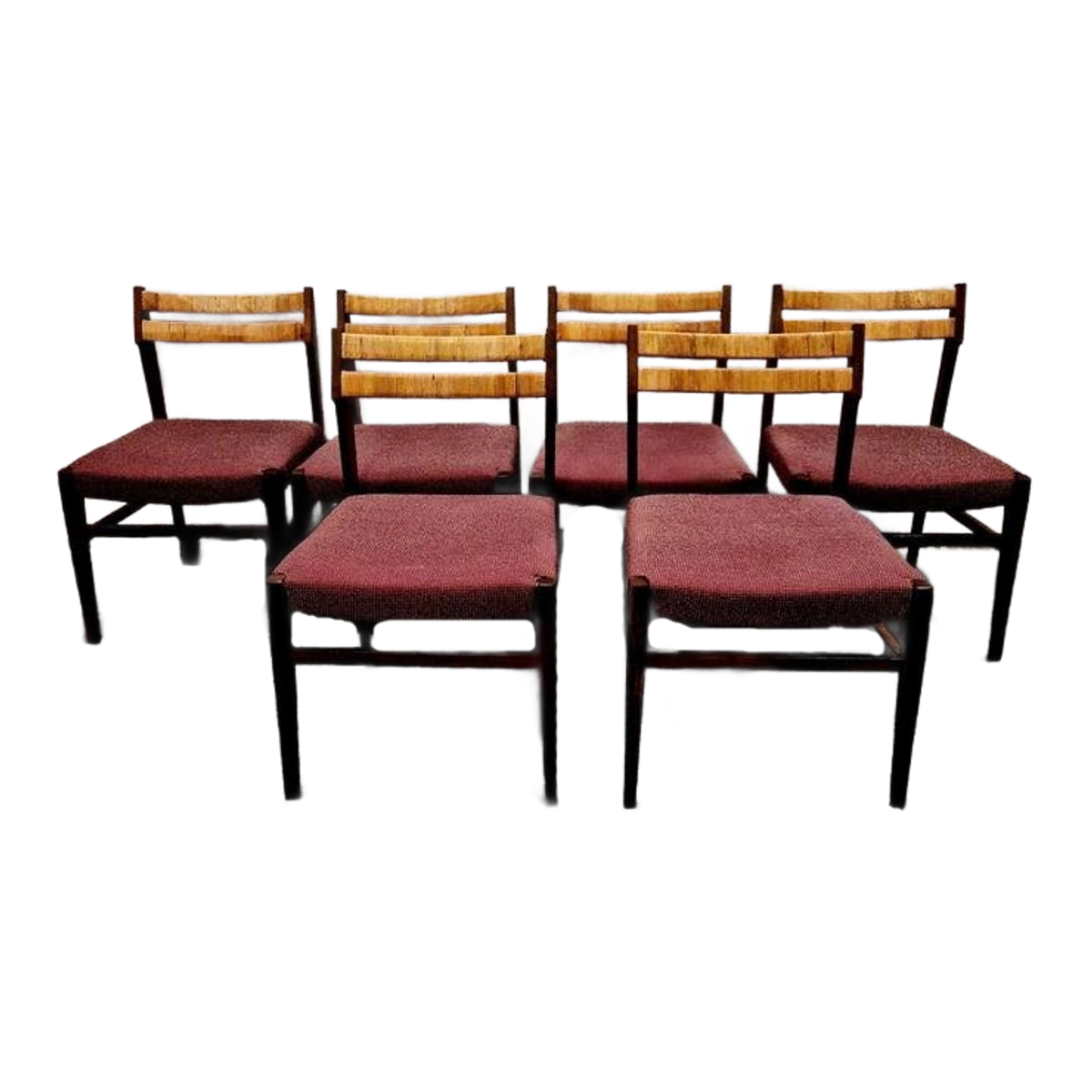 Set Van 6 Vintage Stoelen Eetkamerstoelen Jaren 60 Jaren 70 image 2