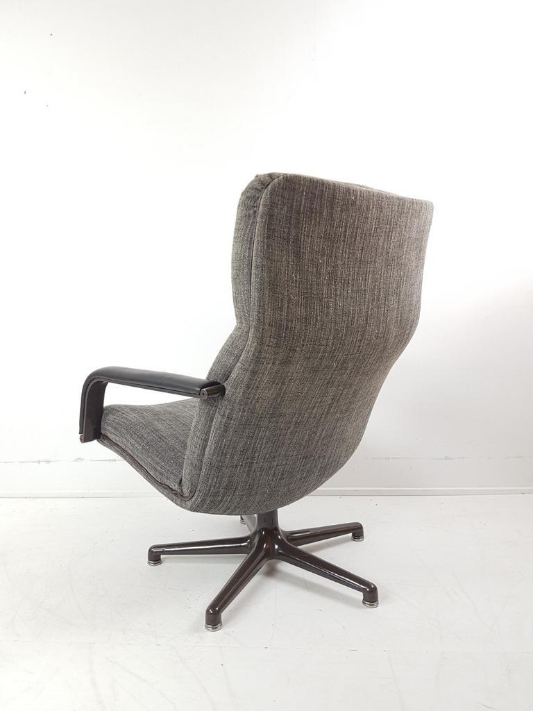 Artifort Draaifauteuil Grijs Bruin F154 Vintage Bureaustoel image 10
