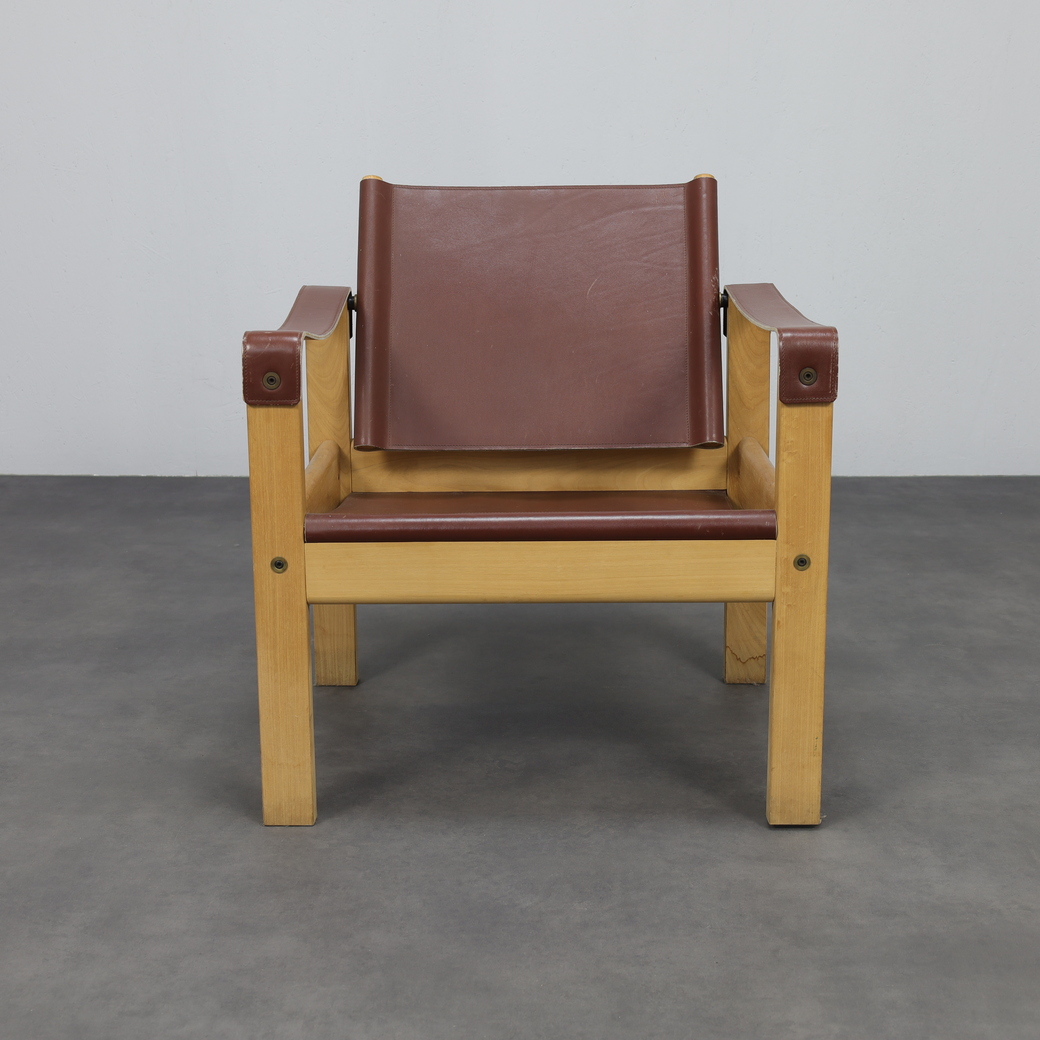 Set Of 2 Lounge Chairs In Teak And Saddle Leather By Karl Heinz Bergmiller For Escriba, Brazil, 1970s image 3