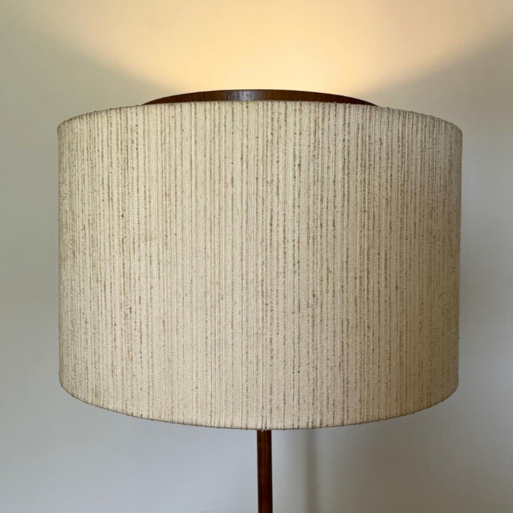 Midcentury Design Vloerlamp - Teak, Ecru Kap Temde Leuchten image 4
